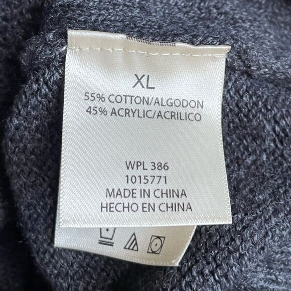 HAGGAR Clothing Men’s Charcoal Gray Knit Sweater w/Diamond Designs (Size: XL) - Picture 8 of 10